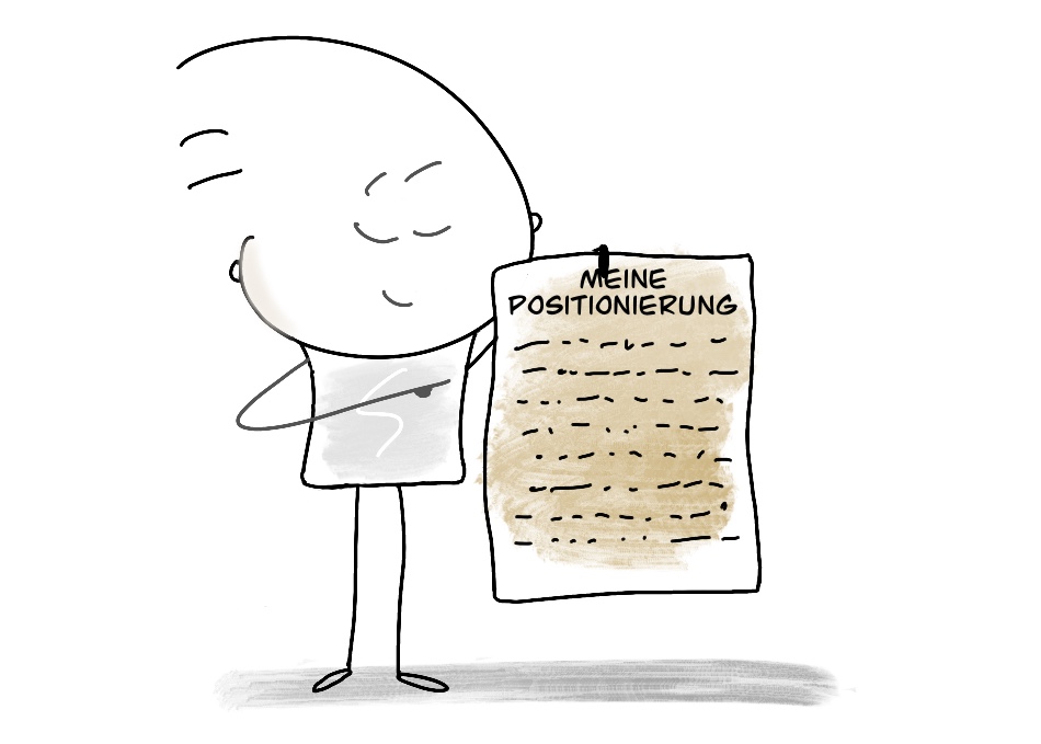Positionierungsdokument in der Hand